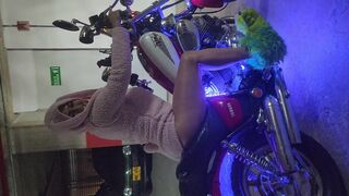 Hawt Colombian Latin babe in Bikini on Motorbike
