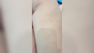 This babe gives him a thighjob with her thick haunches!