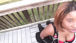 4K- I'm outside sucking his weenie in the backyard as a Hawt Cowgirl for Halloween