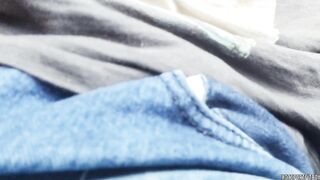 Hawt chap touching his large penis in the car with people passing by and watching - nearly caught