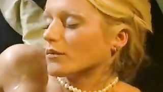 Beautiful blonde lesbian licks big pussy lips