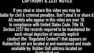 RubberDoll & Rubber Painted Lady Spank Ass Checks In Latex!