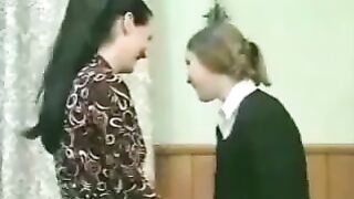 MILF seduces young school girl