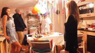 SWEETDESIRE AND HER GF STRIP IN KITCHEN WHILE THE BOYS OUT 