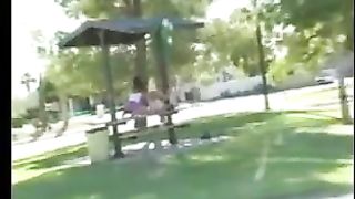 Eating Pussy on a Park Bench