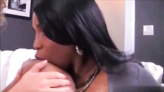 Blonde Sucking Big Black Boobs