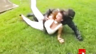 Babe Summer Cummings strapon pounded by rough dyke