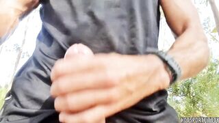 Slutty Hiking - Biggest Ejaculation in a Trail - Risky but screwing worthwhile