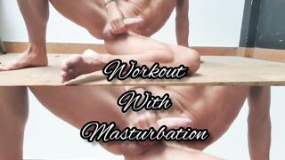 Dude with glamorous body does Masturbation Workout - Compilation