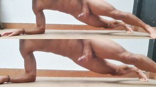 Dude with glamorous body does Masturbation Workout - Compilation