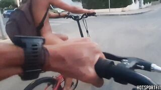 Wild Angel Biking Undressed on Public Road: Flaunting Her Body and Vagina!