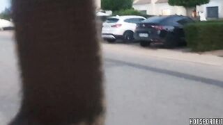 Wild Angel Biking Undressed on Public Road: Flaunting Her Body and Vagina!