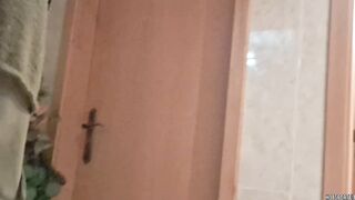 Exhibitionist chap touches his weenie outdoor - gal gives him a tugjob after leaving the baths