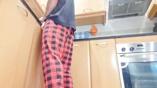 Kitchen Surprise: Banging a Taut Booty Toy with My Large Penis - Groans and Cum Inside - Hotsportfitboy