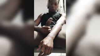 Ebony stud has a BBC and masturbates himself