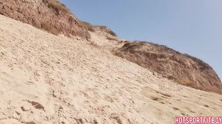 Beach Public Jerk Off with Large Hard Knob - A Voyeur's Delight!