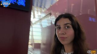 Insane CUMWALK in Large AIRPORT Full of People Risky Public Fellatio