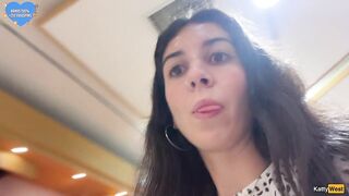 Insane CUMWALK in Large AIRPORT Full of People Risky Public Fellatio