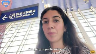 Insane CUMWALK in Large AIRPORT Full of People Risky Public Fellatio