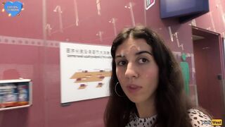 Insane CUMWALK in Large AIRPORT Full of People Risky Public Fellatio