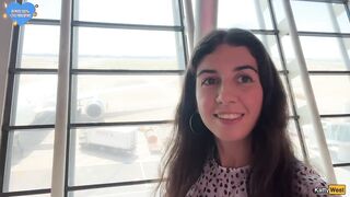 Insane CUMWALK in Large AIRPORT Full of People Risky Public Fellatio