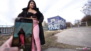 GERMAN SCOUT - Latin chick Black Vicky Menage with large saggy Melons Pick Up for Casting Screw