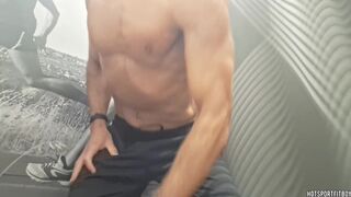 Sexy Chap's Risky Dressing Room Solo: Large Schlong Masturbation & Cum Explosion!