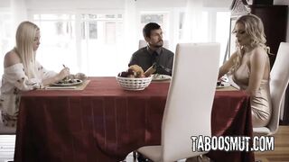 Dude Has Three-some With His Golden-haired Wife And Stepdaughter