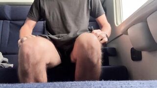 fit german twink jerks off on the teach to rome (and cums all over the floor)