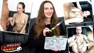 GERMAN SCOUT - Skinny Ukrainian Beauty Mari Moon inadvertently cum in eye at Pick Up Casting Bang