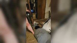 Booty up fastened to a chair