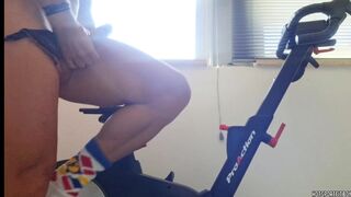 Hawt Underware: Chap with Hot Butt and Large Schlong banging Bike - Groans & Cum Explosion! Hotsportfitboy