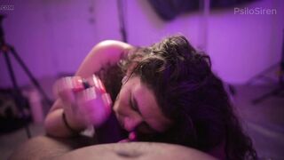 POV Interracial Blow job and Facial