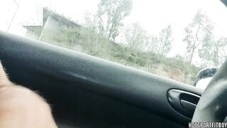 Masturbation in a Car by a Hot Stud. Nearly caught
