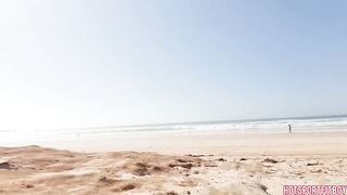 Risky Public Beach Masturbation - The Thrill of Getting Caught!