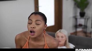 Black Mesmerized Into Sucking Futanari Schlong - Femdom Golden-haired T-girl Mastix Creampie