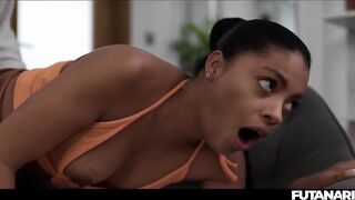 Black Mesmerized Into Sucking Futanari Schlong - Femdom Golden-haired T-girl Mastix Creampie