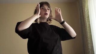 Hawt brunette hair nearly showed off her lush bazookas