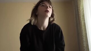 Hawt brunette hair nearly showed off her lush bazookas