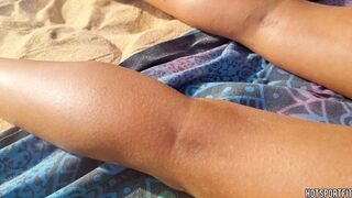 Hotsportfit’s Pair Public Beach Tugjob and Twat Masturbation