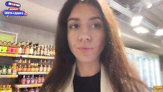 Wife Cheats her Spouse in the Entrance and walks on Public with Cum on Face - Cumwalk