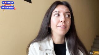 Wife Cheats her Spouse in the Entrance and walks on Public with Cum on Face - Cumwalk