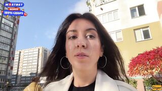 Wife Cheats her Spouse in the Entrance and walks on Public with Cum on Face - Cumwalk