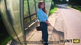 HUNT4K. Redhead hottie was truly shy to screw during the time that girlfriend was watching