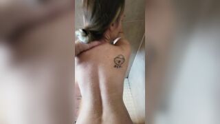 Hot mother I'd like to fuck shares private shower pont of time with her spouse and gets banged from behind