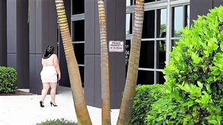 Large booty breasty mother i'd like to fuck with natural titties in mini costume no pants flashing snatch in office close up big beautiful woman