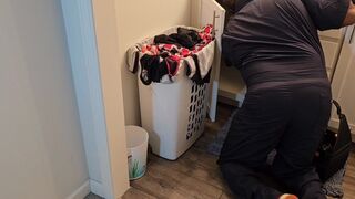 Caught the plumber sniffing my bawdy panty In laundry, - (big beautiful woman ssbbw, Obese butt, large ass, thick butt)