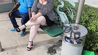 big beautiful woman ssbbw - let a stranger lifted my petticoat and rubbed my cunt at the bus stop - large ass, large booty