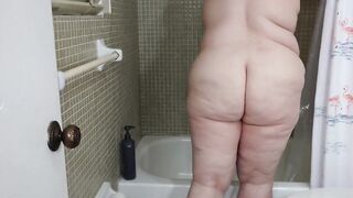 Large Booty Blond Pawg mother I'd like to fuck Wench Taking Shower & Twerking Large Butt (White Beauty Plump Cunt) POV, JOI