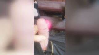 Cum with wand outside handsfree